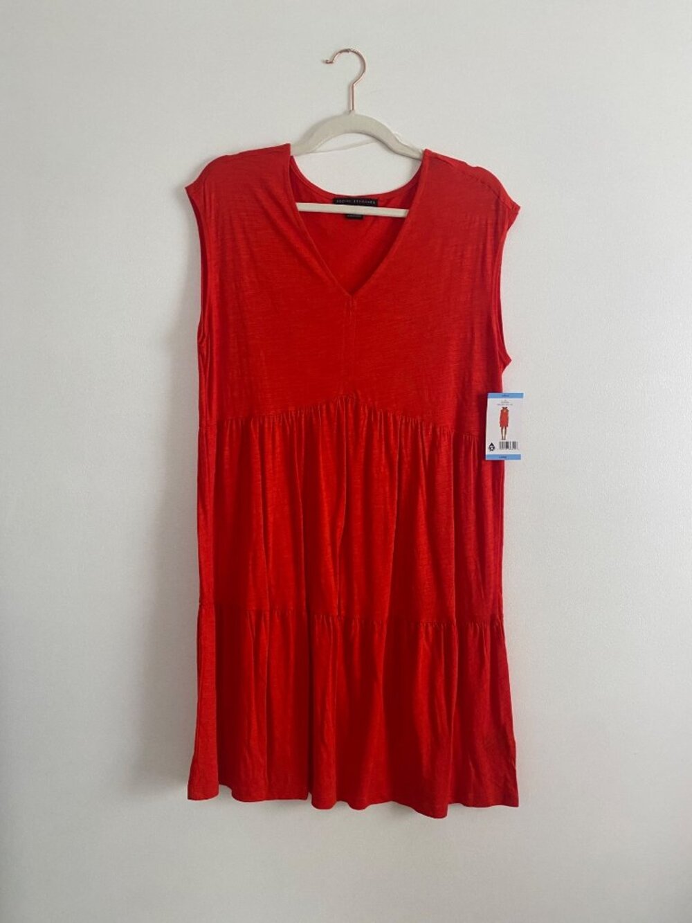 Social Standard By Sanctuary Women's Red Sleeveless Tiered Dress Size L